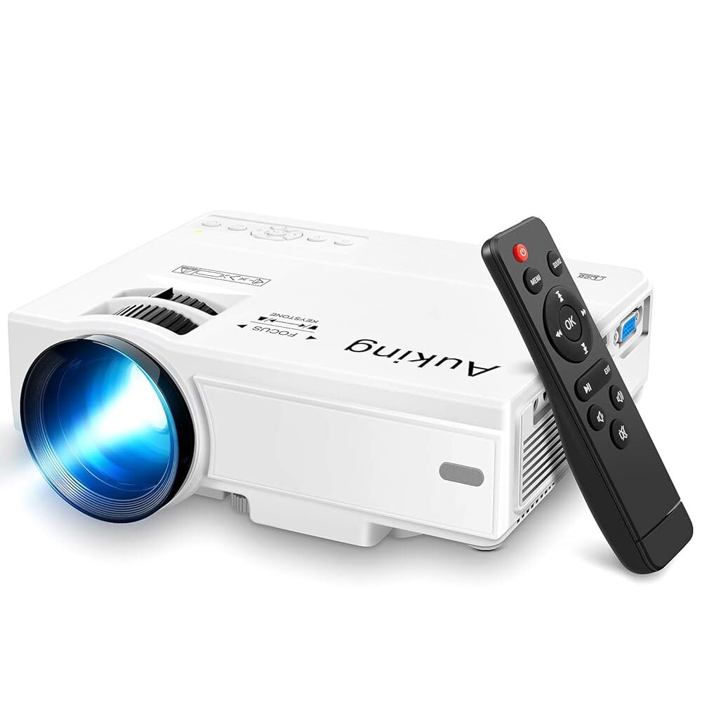 AuKing 2024 Mini Projector, Full HD 1080P