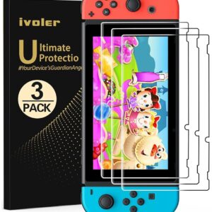 ivoler 3-Pack Tempered Glass Screen Protectors for Nintendo Switch