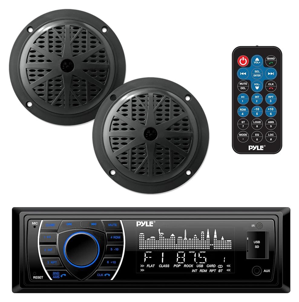 Pyle Marine Stereo Kit with Bluetooth & Speakers