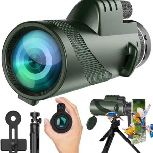 80x100 High Powered Monocular Telescope with Adapter