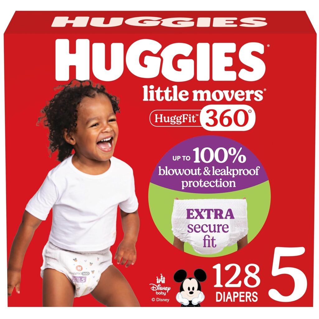 Huggies Size 5 Little Movers Diapers, 128 Count