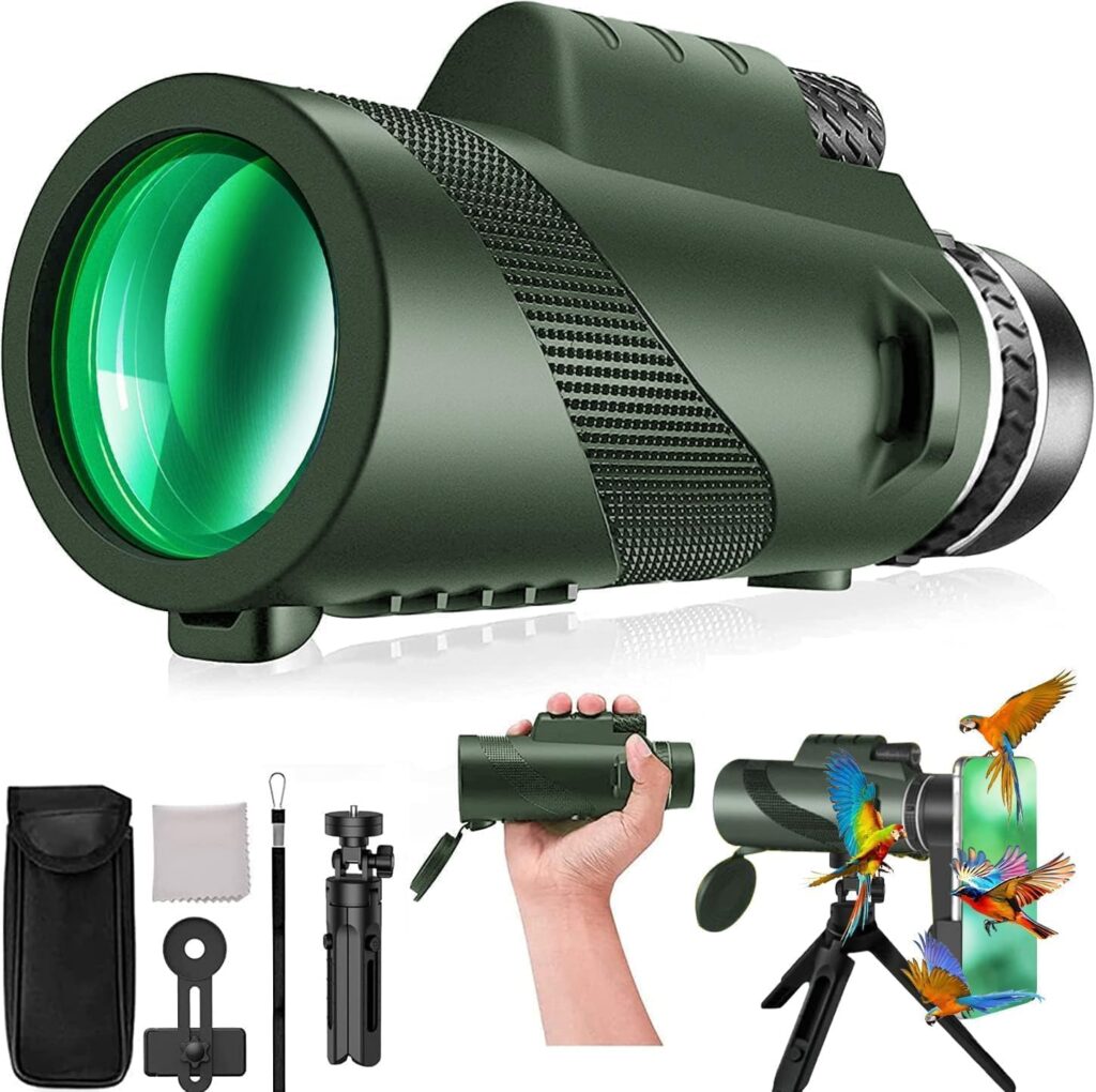 80x100 High-Powered Monocular with Adapter